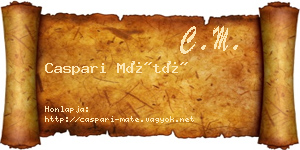 Caspari Máté névjegykártya
