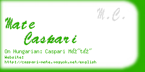 mate caspari business card